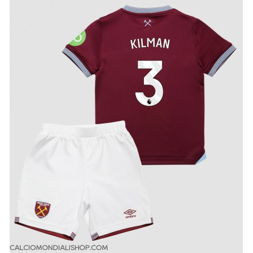 Maglie da calcio West Ham United Max Kilman #3 Prima Maglia Bambino 2025-26 Manica Corta (+ Pantaloni corti)